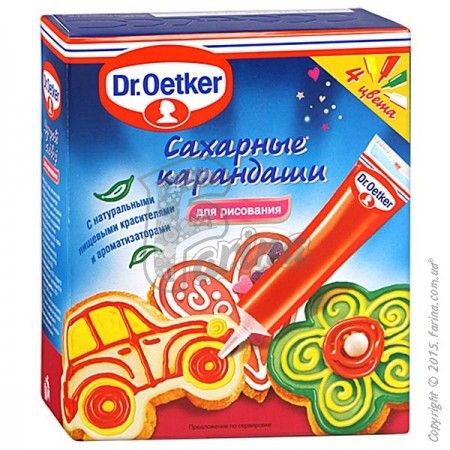 Карандаши Dr. Oetker сахарные  цветные для декорирования 4 цвета< фото цена